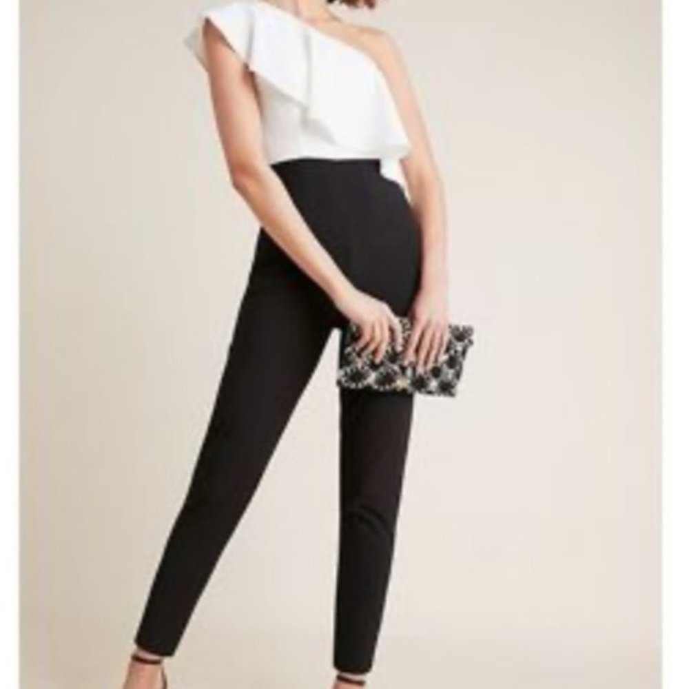 Women's Elegant Casual Sleeveless Ruffle one shoulder High Waist Long Jumpsuit
